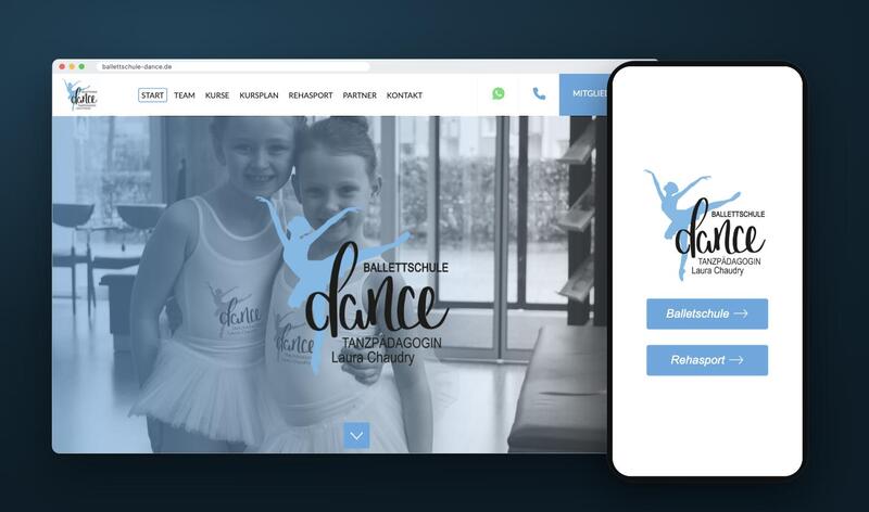 Website Ballettschule Dance auf Rechner und Handy