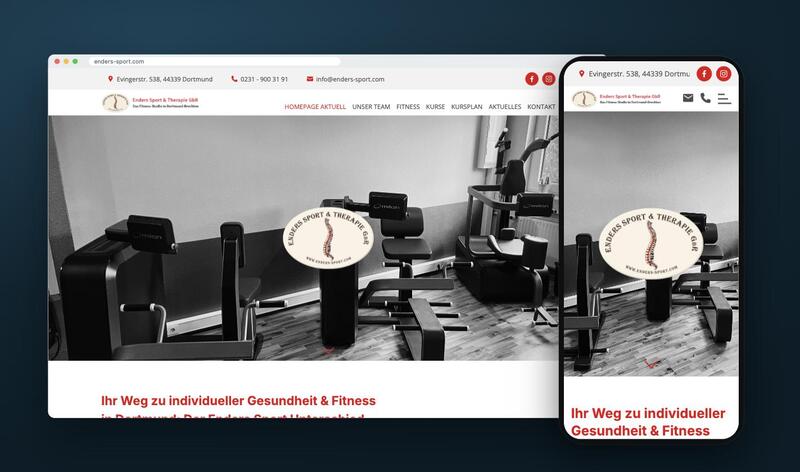 Website Enders Sport & Therapie auf Rechner und Handy