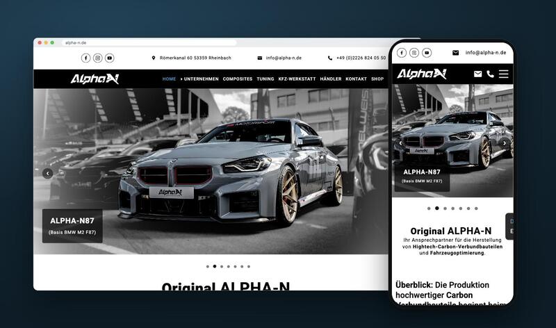 Website Alpha-N auf Rechner und Handy