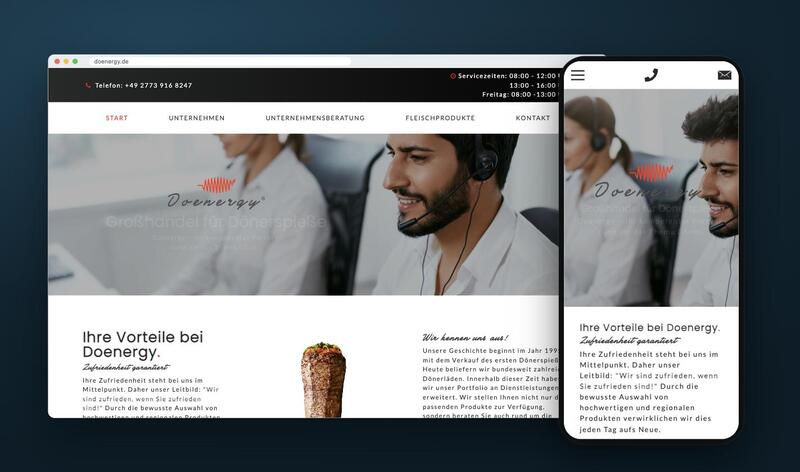 Website Doenergy auf Rechner und Handy