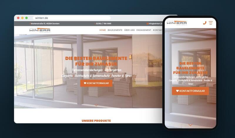 Website WINTERR Bauelemente auf Rechner und Handy