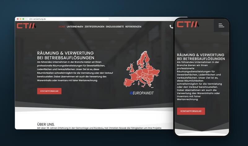 Website CTM Verwertung auf Rechner und Handy