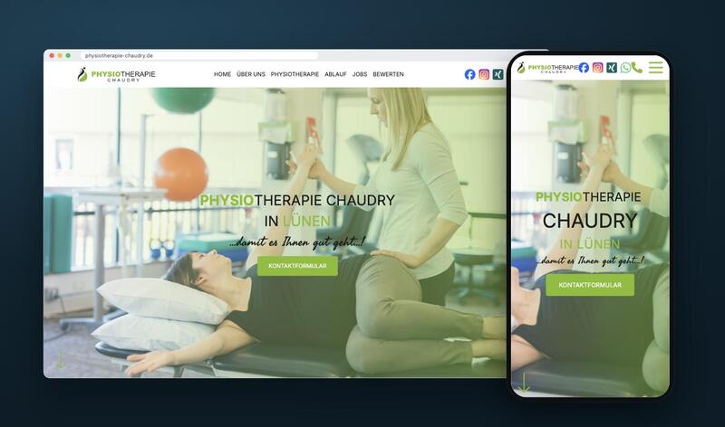 Website Physiotherapie Chaudry auf Rechner und Handy