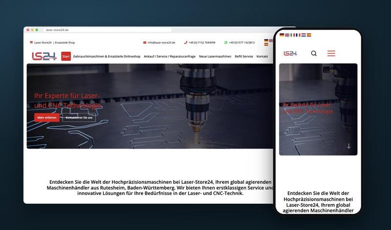 Website Laser-Store24 auf Rechner und Handy