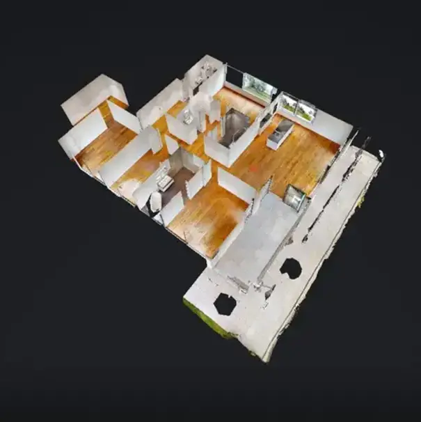 3D-Animation von einer virtuellen 360°-Besichtigung