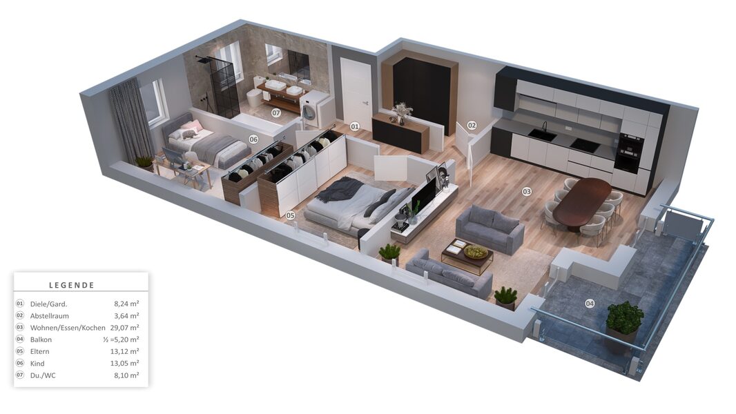 WHG4 Gartenackerstraße Grundriss 3D