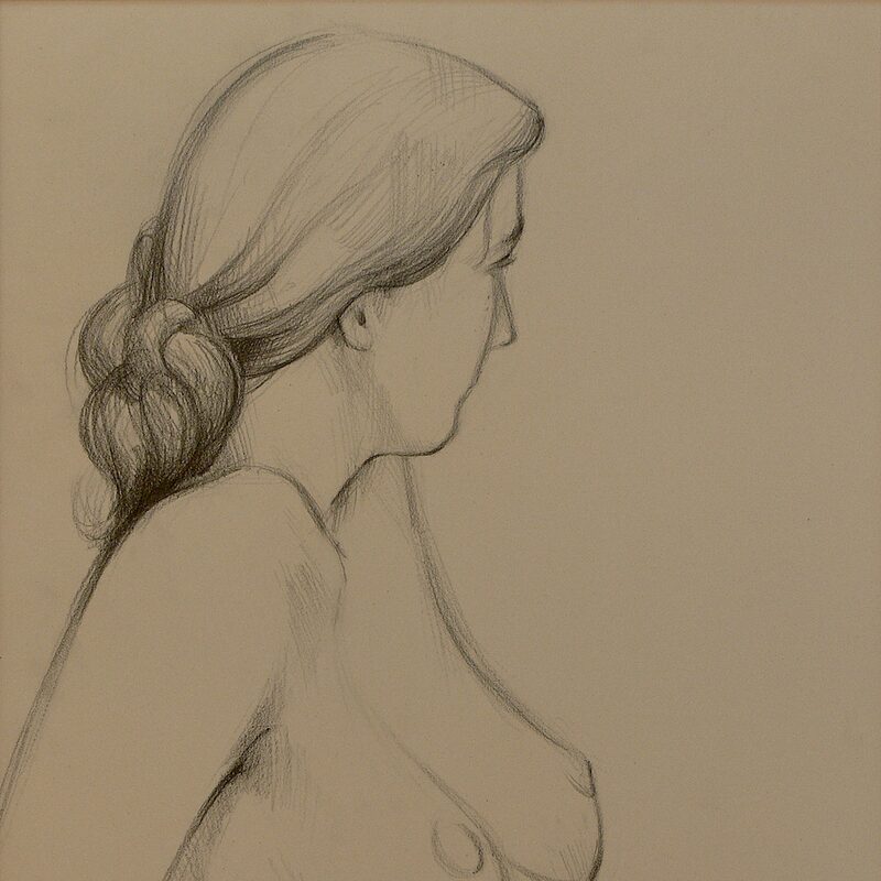 nu assis 1997, 65 x 45 cm, crayon graphite sur papier
