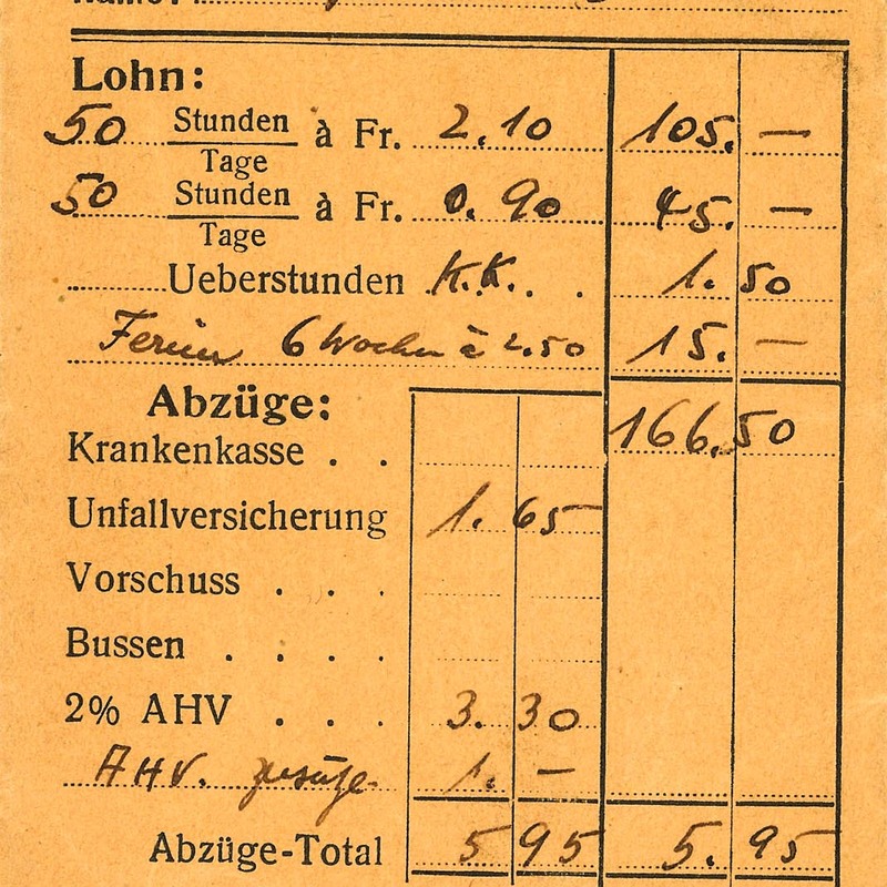 Lohntüte von 1952