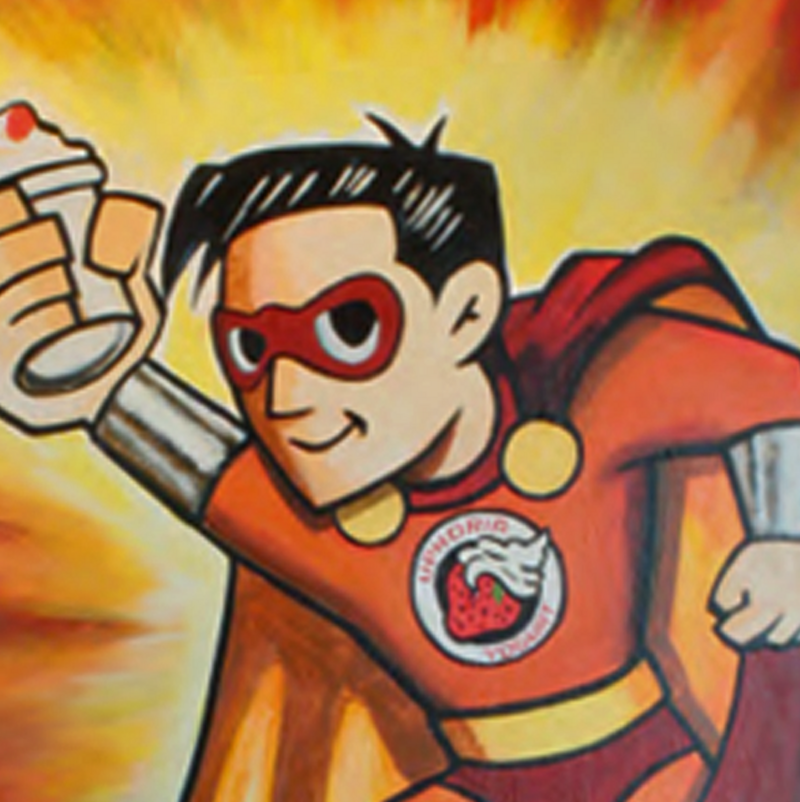 Uphoria Yogurt character design and mural