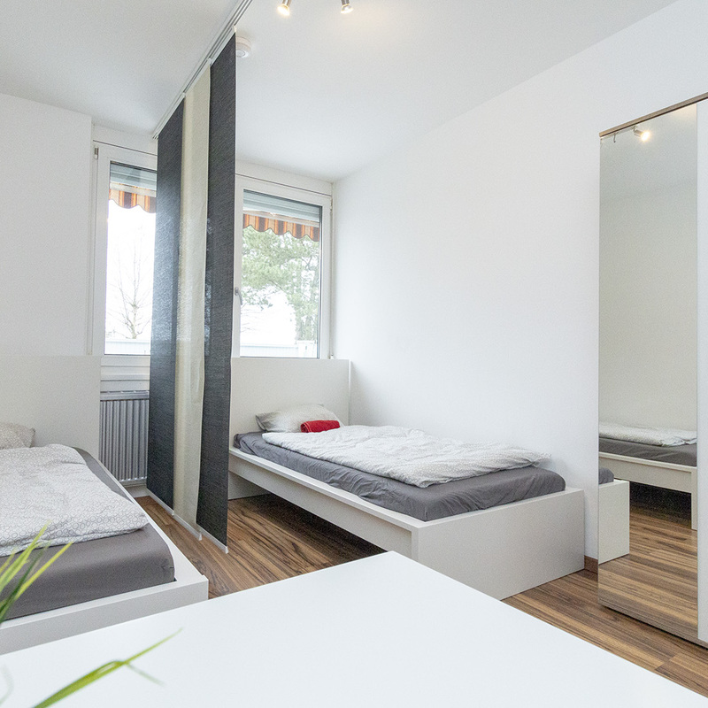 Schlafzimmer mit bis zu zwei Betten