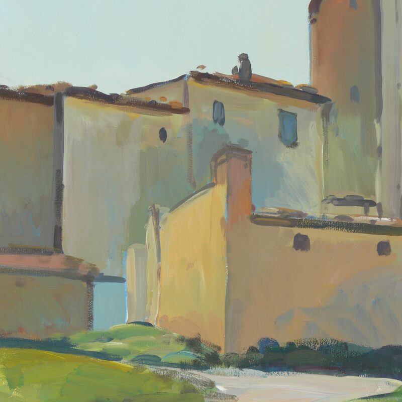 manoir près de volterra - toscane 1987, 48 x 36 cm, gouache sur papier