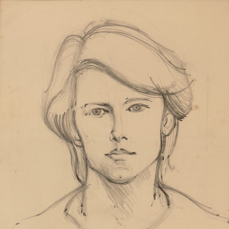 kopfstudie 1987, 38 x 29 cm, graphit auf papier