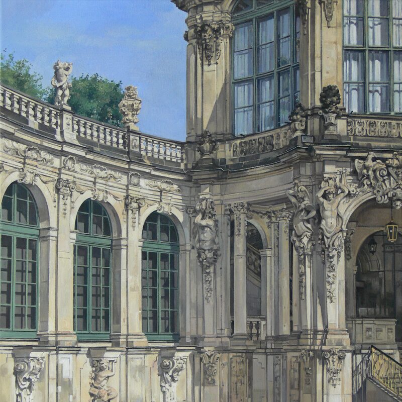 wallpavillon zwinger, dresden - sachsen 2013, 80 x 60 cm, öl auf leinwand