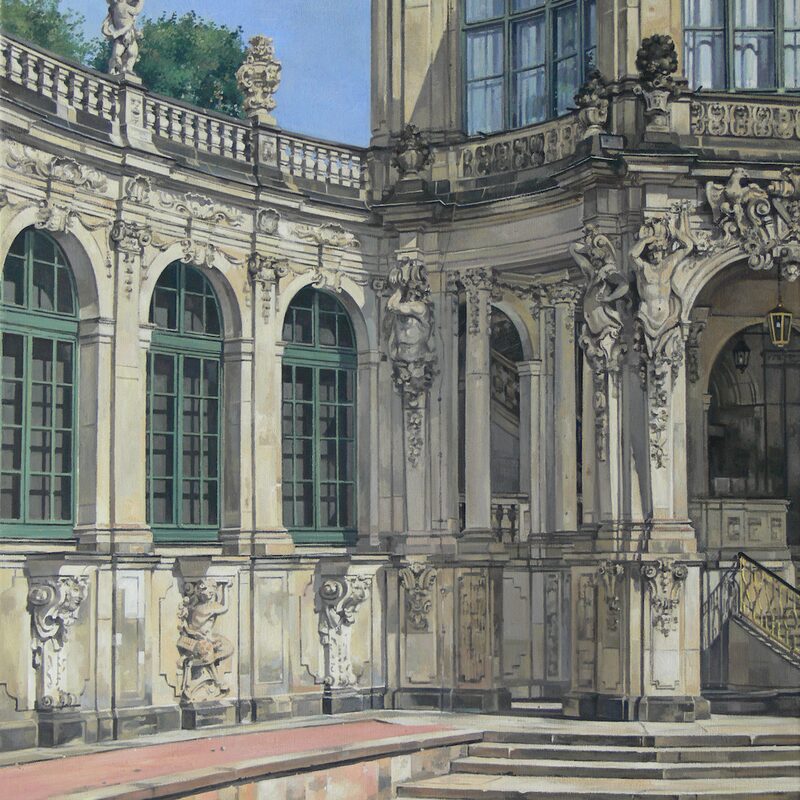 wall pavilion zwinger palace, dresden - saxony 2013, 37,4" x 23,6", oil on canvas
