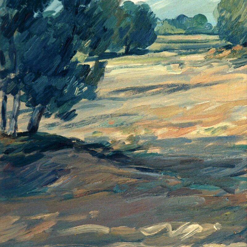 paysage, chianti - toscane 1994, 44 x 38 cm, huile sur carton