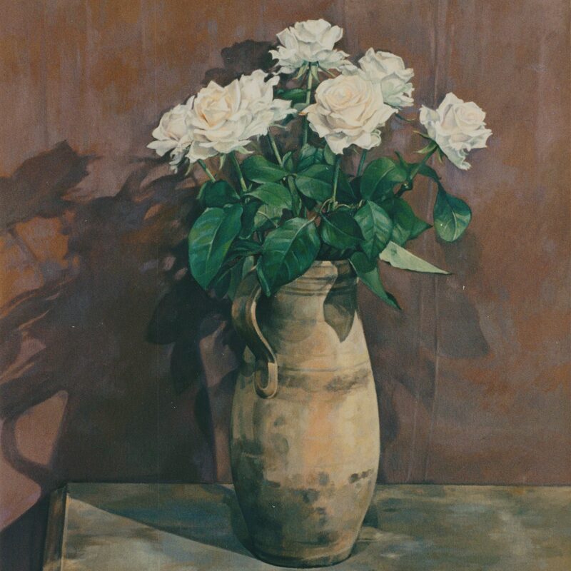 stilleben mit rosen 2000, 89 x 69 cm, öl auf baumwolle
