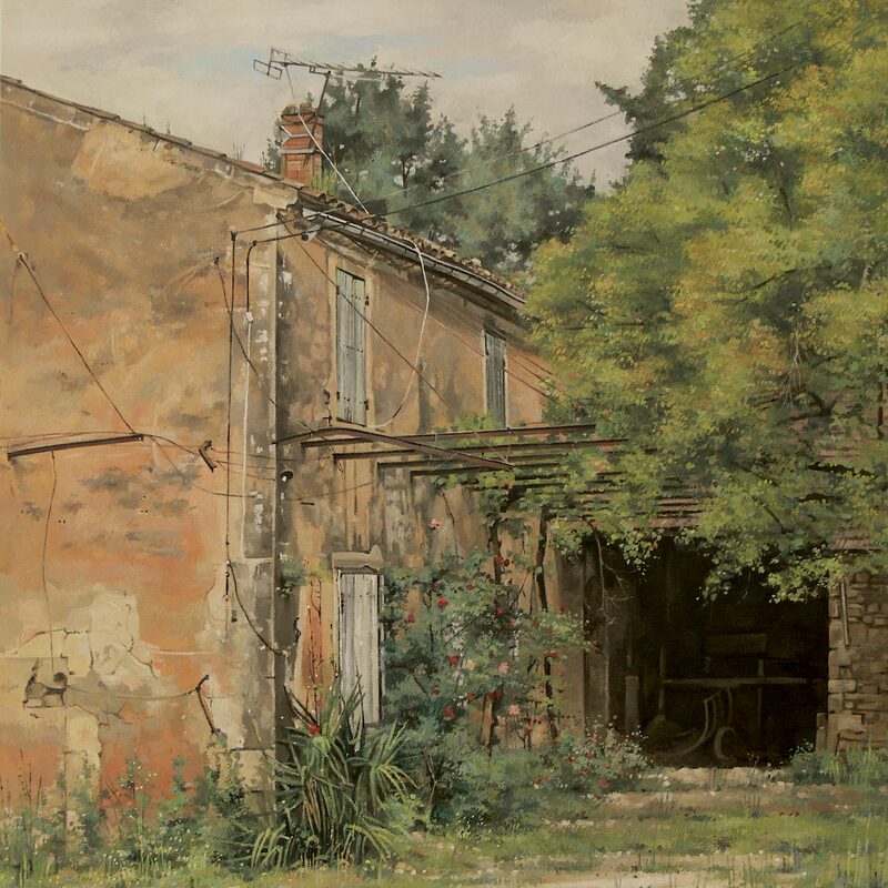 farmhouse nearby cavaillon - vaucluse 2019, 29,5" x 23,6", oil on canvas