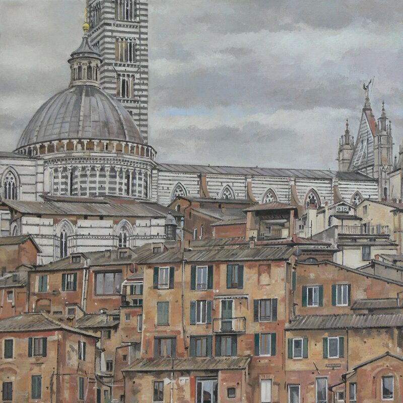 sienne - toscane 2022, 55 x 44 cm, huile sur toile