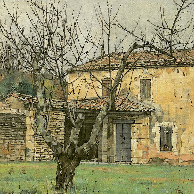 farmhouse nearby gordes - vaucluse 2019, 21,7" x 17,3" oil on canvas