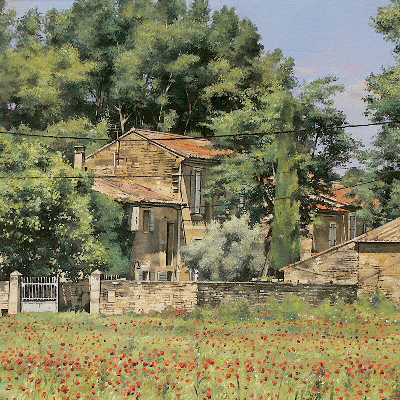 gut bei oppède - vaucluse 2017, 55 x 44 cm, öl auf leinwand