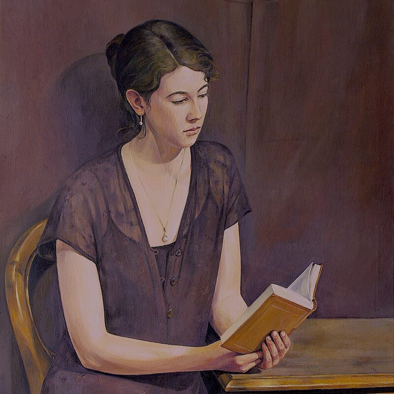 femme lisant 2000, 100 x 80 cm, huile sur cotton