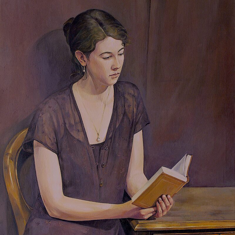 lesende 2000, 100 x 80 cm, öl auf baumwolle