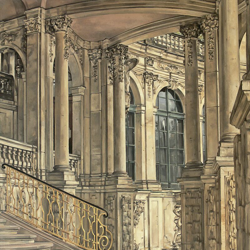 wall pavilion zwinger palace, dresden - saxony 2013, 29,5" x23,6", oil on canvas