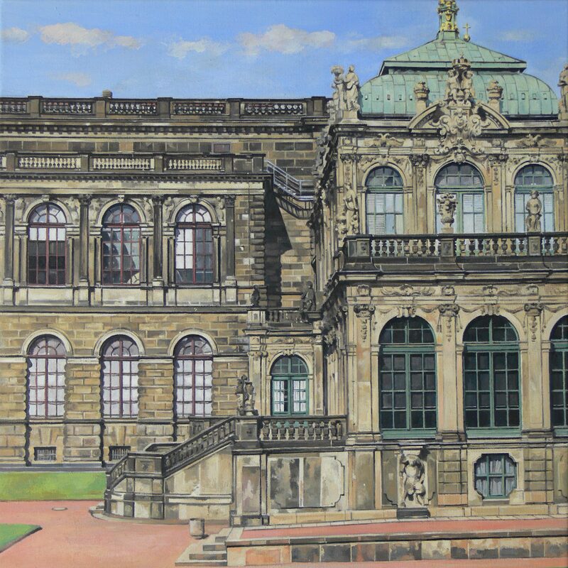 deutscher pavillon mit sempergalerie zwinger, dresden - sachsen 2013, öl auf leinwand