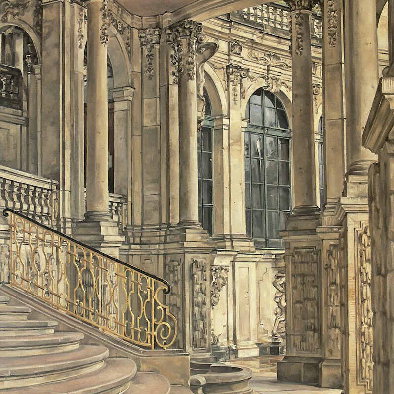 wallpavillon zwinger, dresden - sachsen 2014, 75 x 60 cm, öl auf leinwand