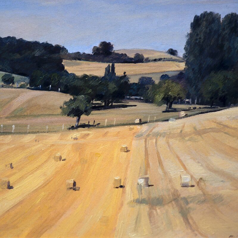 landschaft bei manternach - kanton grevenmacher 1998, 45 x 48,5 cm, öl auf karton