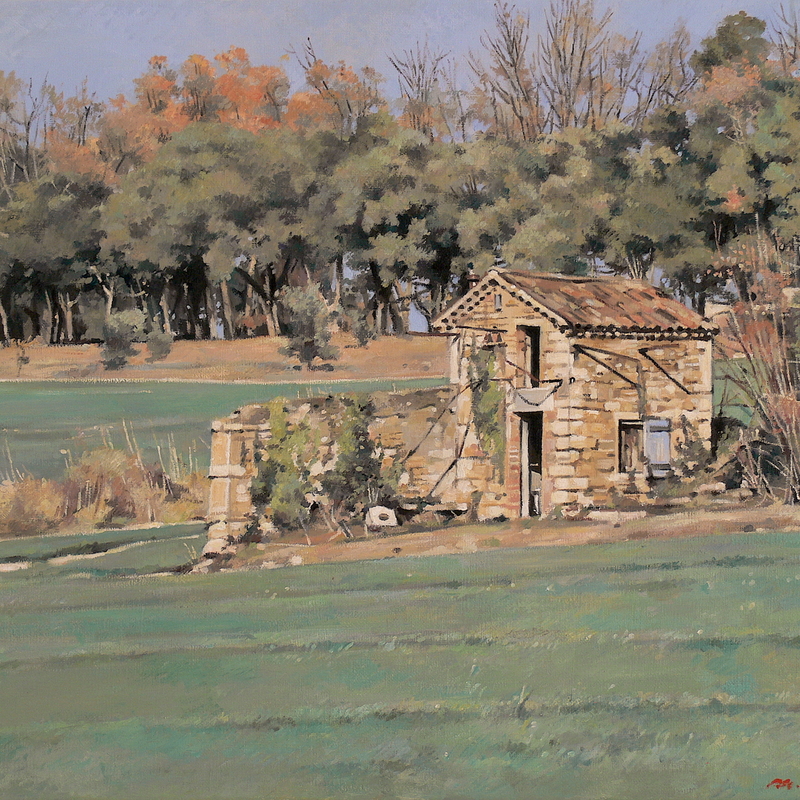 cabanon bei grillon - vaucluse 2025, 36 x 44 cm, öl auf leinwand