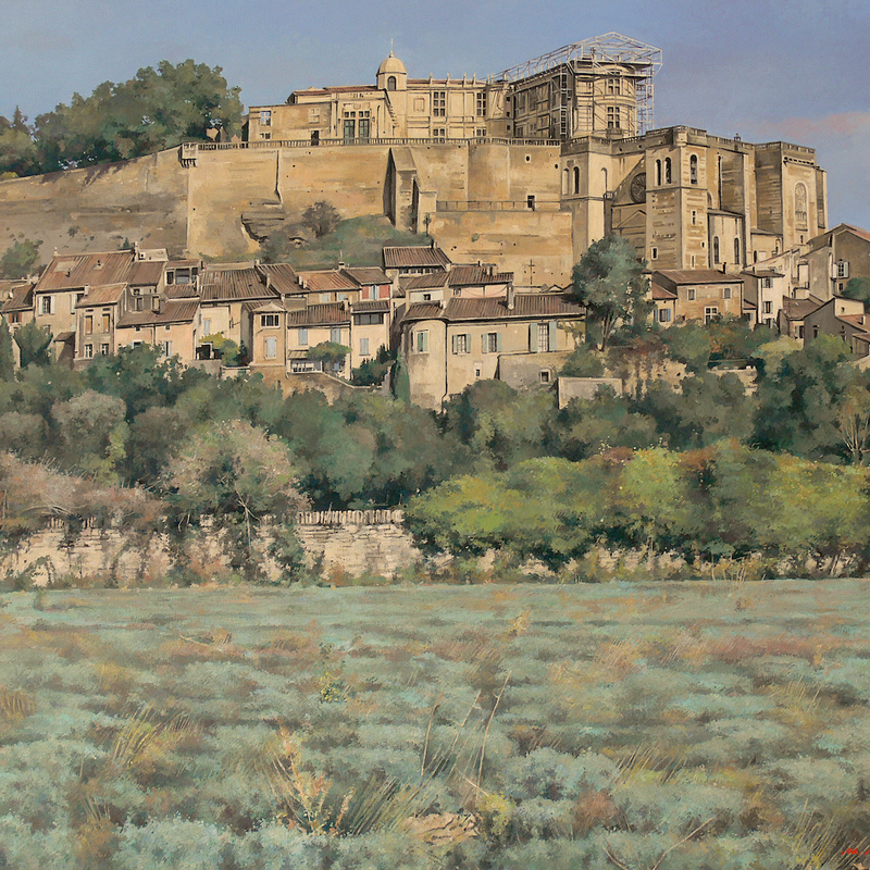 grignan - auvergne-rhône-alpes 2023, 80 x 95 cm, huile sur toile