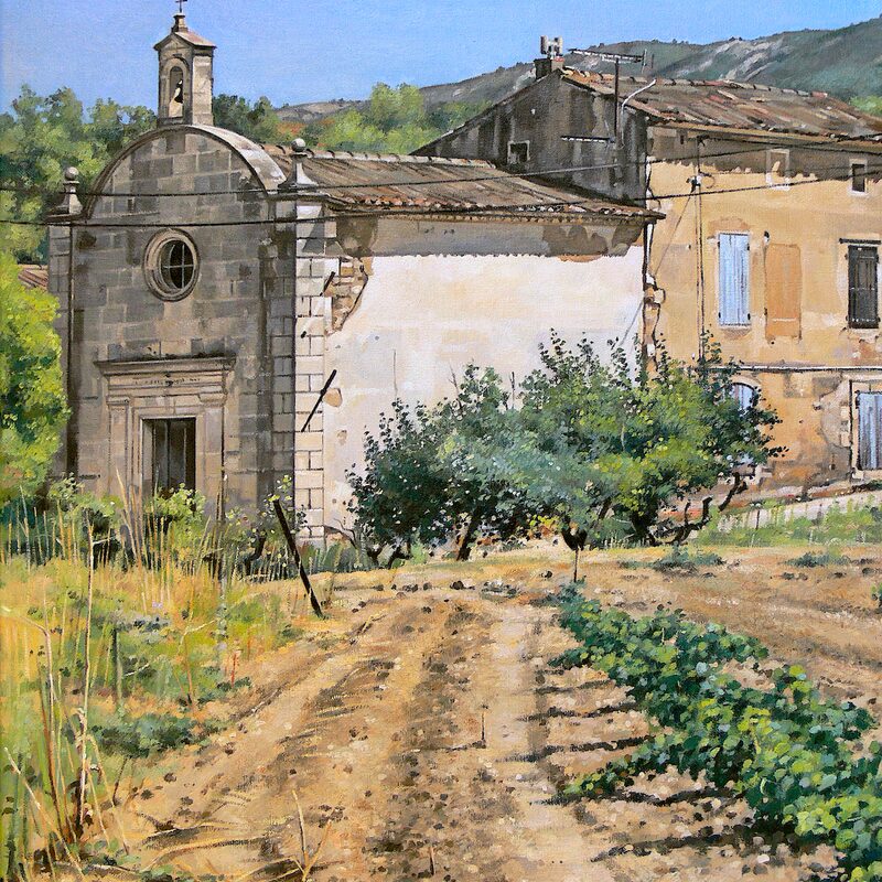 chapel st.-laurent  - vaucluse 2016, 21,7" x 17,3", oil on canvas