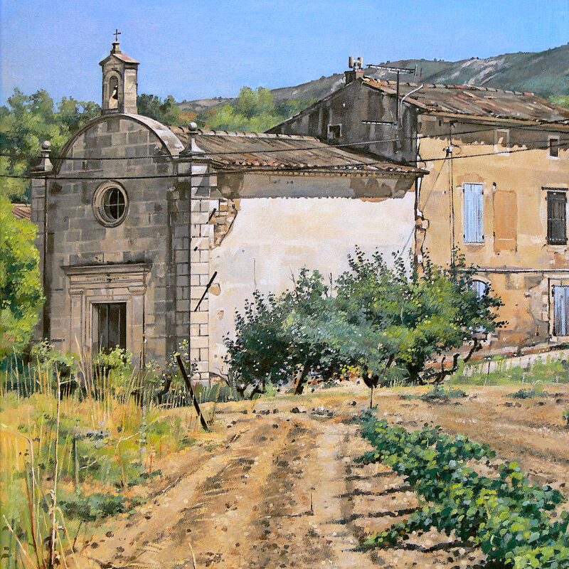 kapelle st. laurent - vaucluse 2016, 55 x 44 cm, öl auf leinwand