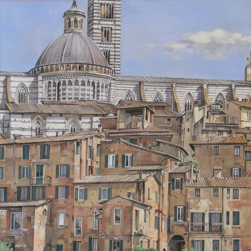 sienne - toscane 2022, 55 x 44 cm, huile sur toile