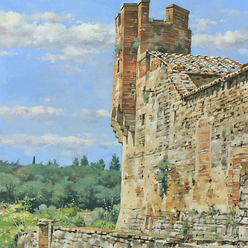 castello di bibbiano - toscane 2021, 50 x 40 cm, huile sur toile
