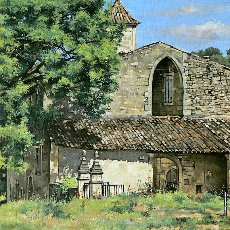 farmhouse nearby lacoste - vaucluse 2017, 17,3" x 14,2", oil on canvas