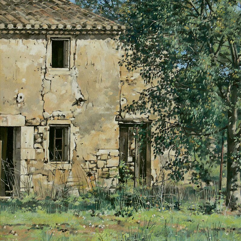 mas abandonné près d'oppède - vaucluse 2018, huile sur toile