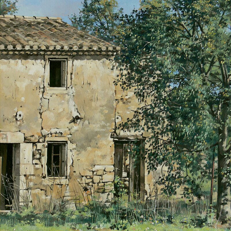 verlassenes haus bei oppède - vaucluse 2018, 44 x 36 cm, öl auf leinwand