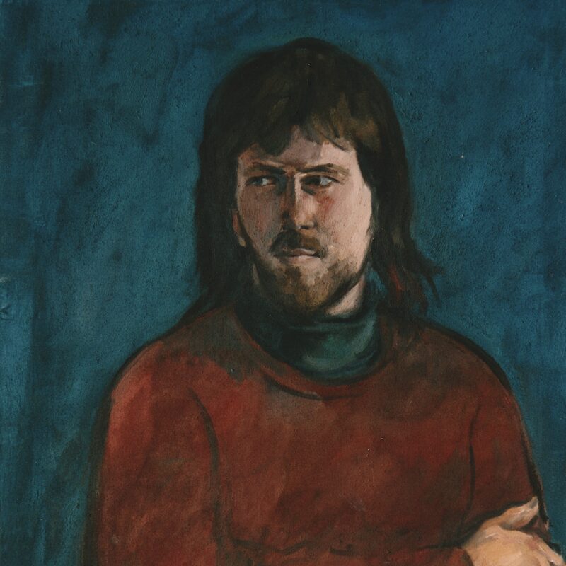 stefan 1987, 90 x 70 cm, öl mit sand auf tuch