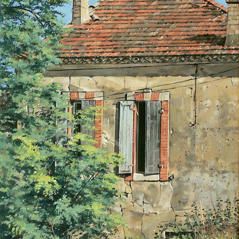 mas abandonné près d'oppède - vaucluse 2018, 44 x 36 cm, huile sur toile