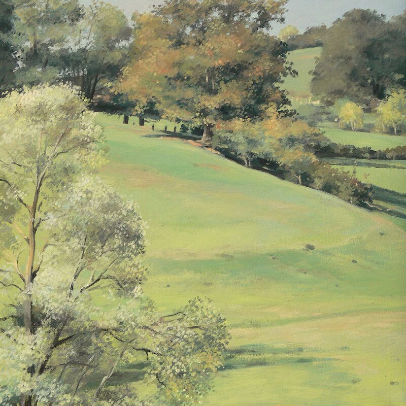 landschaft bei villars - côte-d'or 2001, 44 x 36 cm, öl auf leinwand