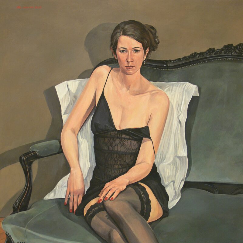 nu assis 2006, 120 x 100  cm, huile sur toile