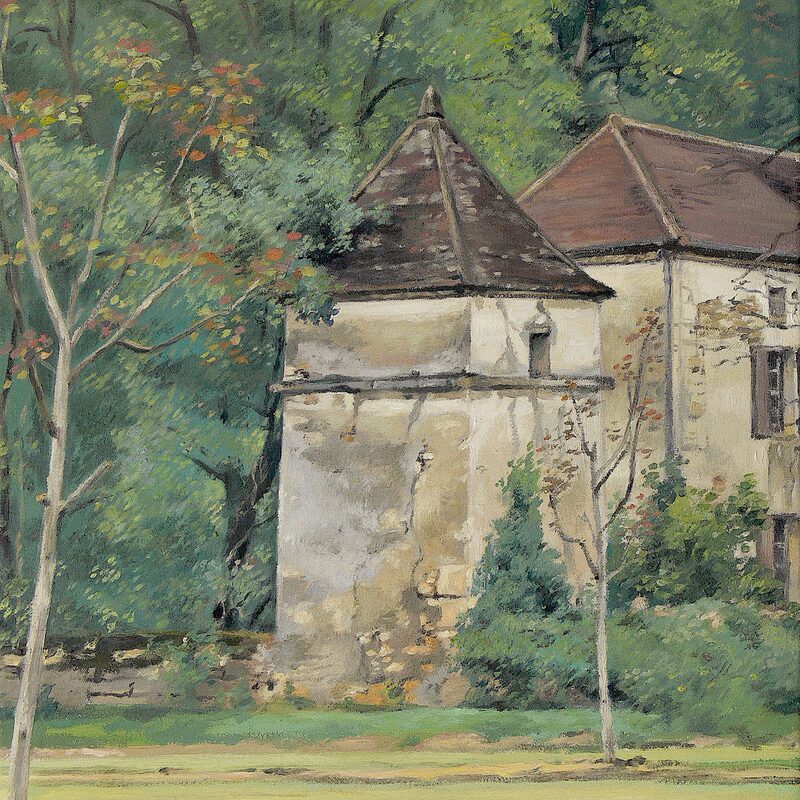 pigeonnier près de castelnaud-la-chapelle - dordogne 2001, 44 x 36 cm, huile sur cotton