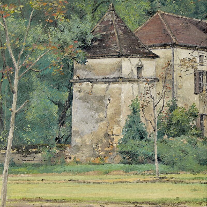 taubenturm bei castelnaud-la-chapelle - dordogne 2001, 44 x 36 cm, öl auf baumwolle