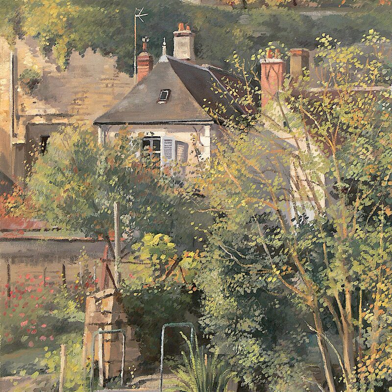 montrésor - indre-et-loire 2002, 44 x 36 cm, öl auf leinwand