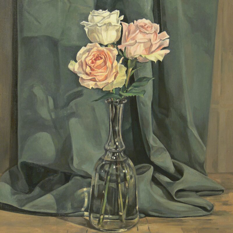 nature morte avec roses 2006, 52 x 43 cm, huile sur toile