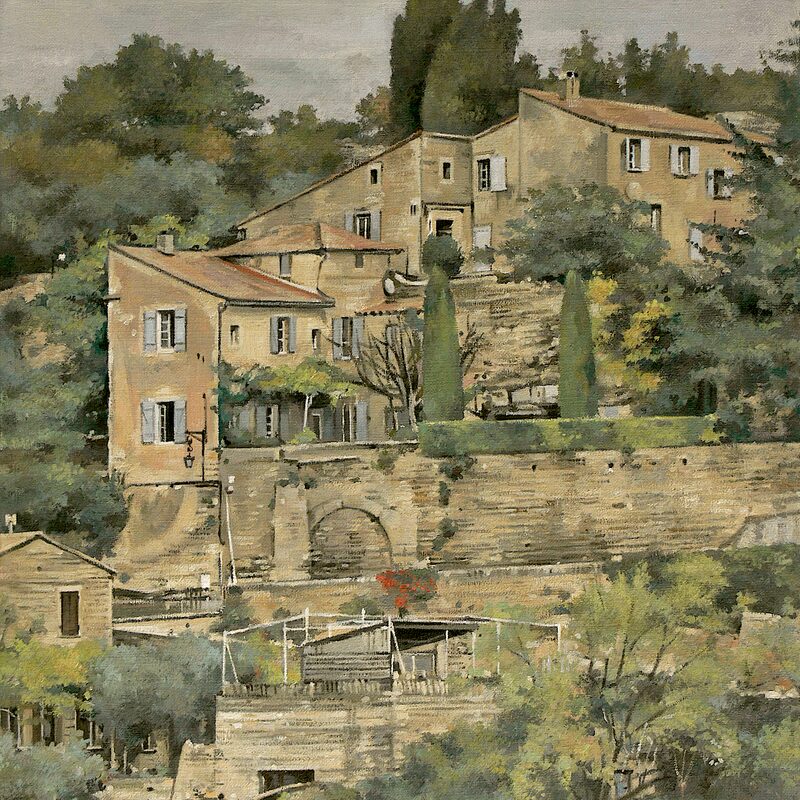 gordes - vaucluse 2019, 44 x 36 cm, öl auf leinwand