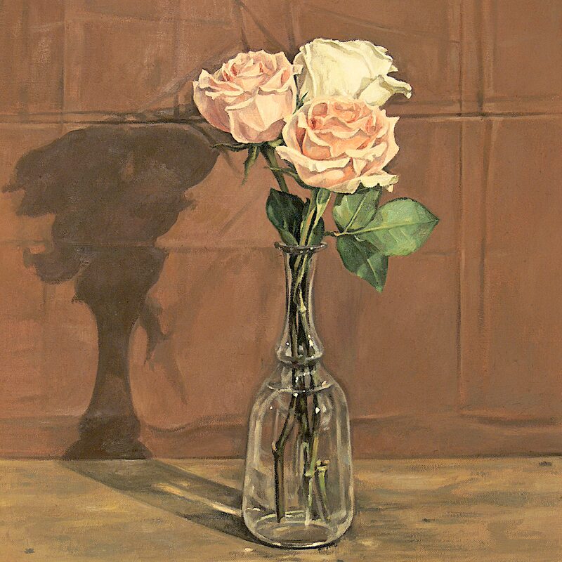 nature morte avec roses 2006, 52 x 43 cm, huile sur toile