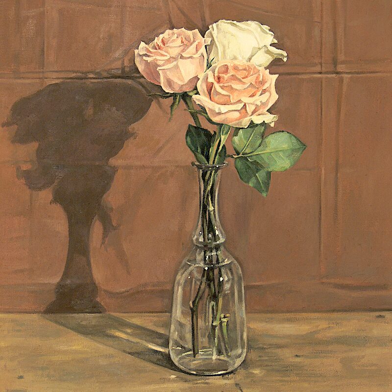 stilleben mit rosen 2006, 52 x 43 cm, öl auf leinwand
